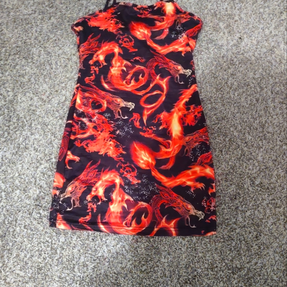 Dragon print bodycon dress.